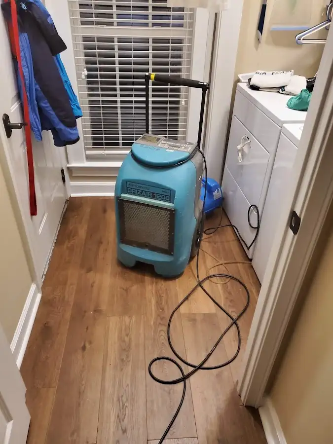 Commercial dehumidifier deployed for Flood Damage Cleanup in Topsfield